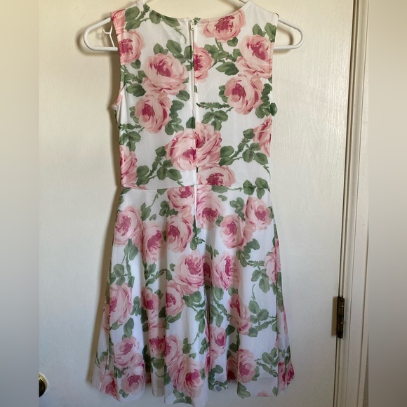 🌸Place New White Pink Roses Mesh Lace Overlay Sleeveless Dress - Picture 8 of 8